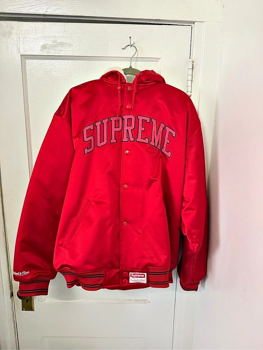 Supreme Mitchell & Ness Nostalgia Co. varsity jacket Red Varsity Jacket Size 2XL